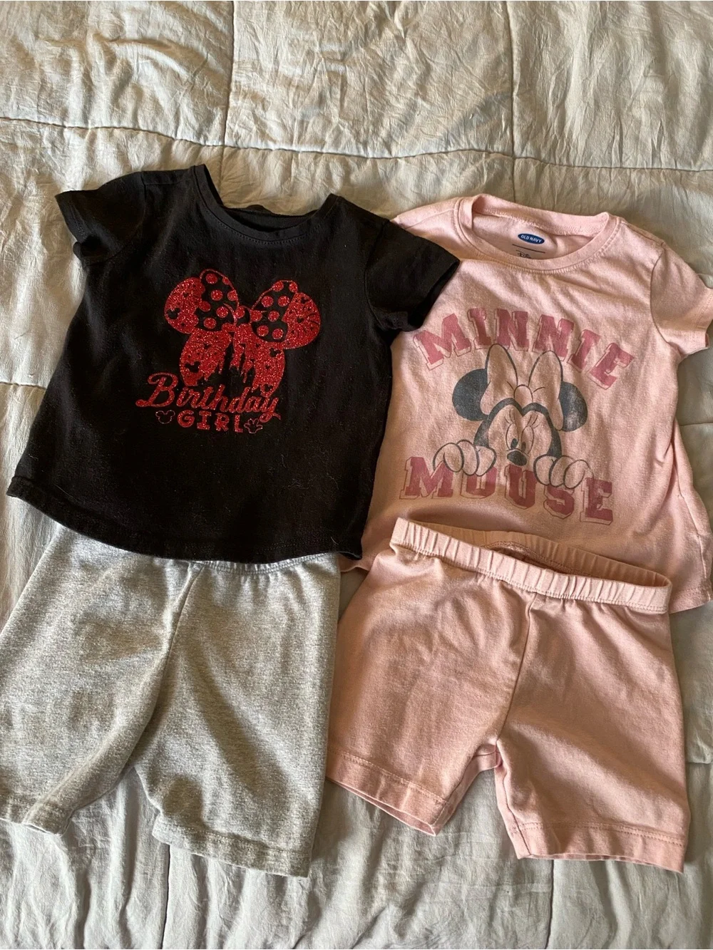 Cat & Jack Pink and Black Minnie Mouse Pajama Set Pair